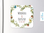 Magnesy kwadratowe - upominki dla gości weselnych - Wianek serce | Moje zaproszenia