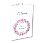 Menu weselne - Różowe hibiskusy | Moje zaproszenia