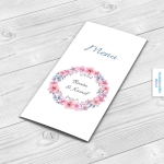 Menu weselne DL - Różowe hibiskusy | Moje zaproszenia