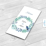 Menu weselne DL - Niebieska ptaszyna | Moje zaproszenia