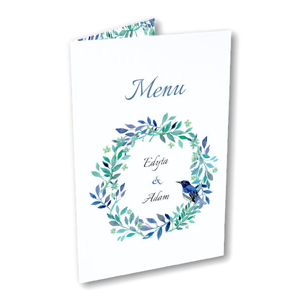 Menu weselne - Niebieska ptaszyna