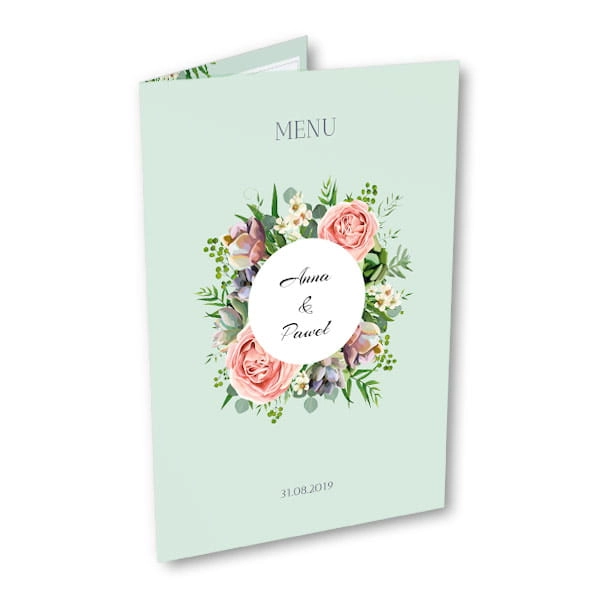 Menu weselne A5 - Rajski bukiet