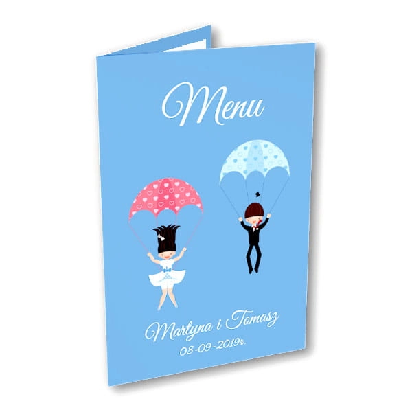 Menu weselne A5 - Spadochrony |moje-zaproszenia|