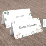 Winietki ślubne - Pastelowe różyczki - widok z przodu i z tyłu | Moje zaproszenia