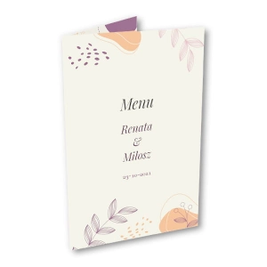 Menu weselne - Kremowo różowe