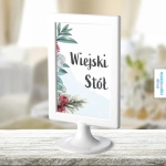 Tabliczka na stoły weselne - Kwitnąca zima - wiejski stół | Moje zaproszenia