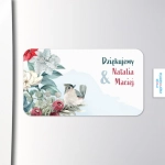 Magnesy poziome - upominki dla gości weselnych - Kwitnąca zima | Moje zaproszenia
