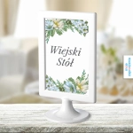 Tabliczka na stoły weselne - Niebieska porcelanka - wiejski stół | Moje zaproszenia