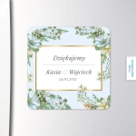 Magnesy kwadratowe - upominki dla gości weselnych - Niebieska porcelanka | Moje zaproszenia