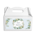 Pudełka na ciasto weselne poziome - Niebieska porcelanka