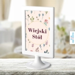 Tabliczka na stoły weselne - Kwiecista łąka - wiejski stół | Moje zaproszenia