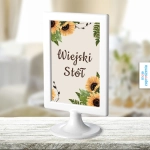 Tabliczka na stoły weselne - Pośród słoneczników - wiejski stół | Moje zaproszenia