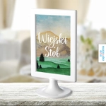 Tabliczka na stoły weselne - Góry - wiejski stół | Moje zaproszenia