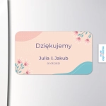 Różowe, poziome magnesy weselne - upominki dla gości | Moje zaproszenia
