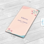 Różowe menu weselne DL | Moje zaproszenia