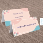 Różowe winietki ślubne - widok z przodu i tyłu | Moje zaproszenia