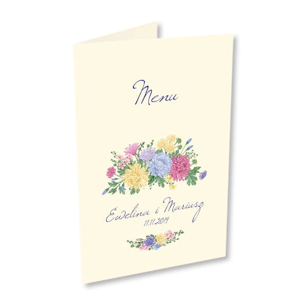 Menu weselne A5 - Polny bukiet |moje-zaproszenia|