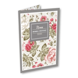 Menu weselne - Peonie i rumianek