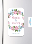 Magnesy pionowe - upominki dla gości weselnych - Róże i niezapominajki | Moje zaproszenia