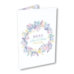Menu weselne - Pastelowy wianek