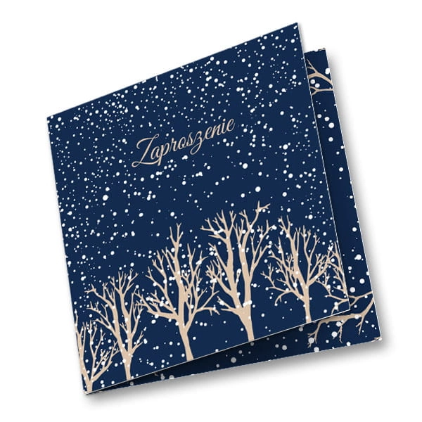 Zaproszenia ślubne - Śnieżna noc
