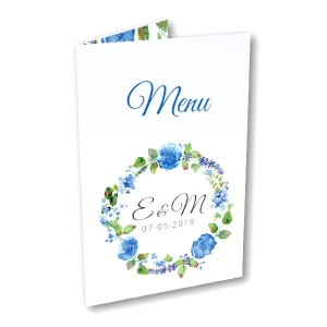 Menu weselne - Błękitne fiołki