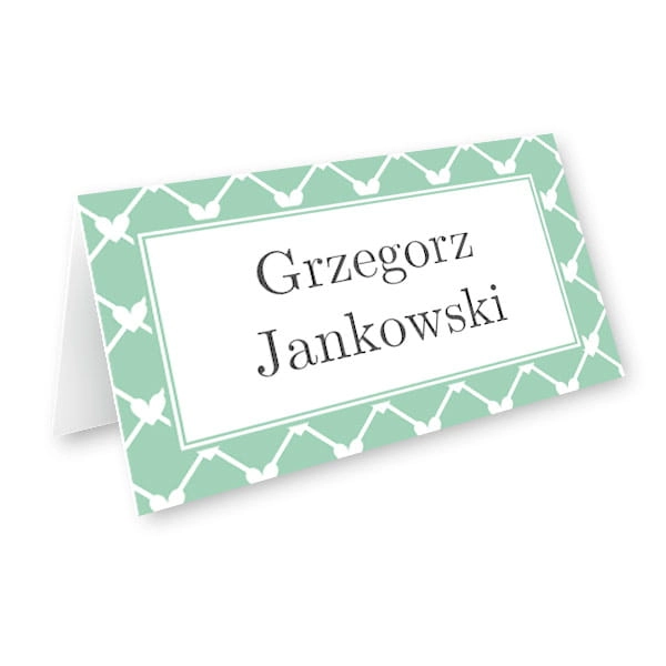Winietki ślubne - Miętowe serca |moje-zaproszenia|