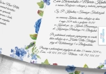 Zaproszenia ślubne kwadratowe, otwierane w bok - Błękitne fiołki - środek, powiększenie | Moje zaproszenia