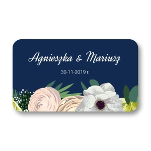Magnesy - upominki dla gości weselnych - Zimowe kwiaty