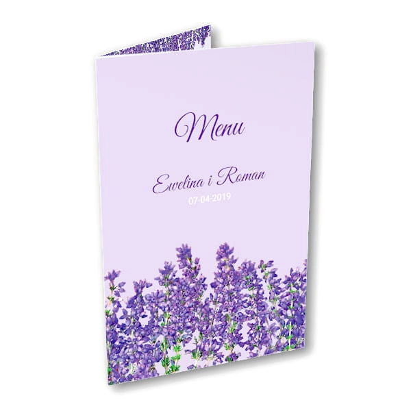Menu weselne A5 - Fioletowe wrzosy |moje-zaproszenia|